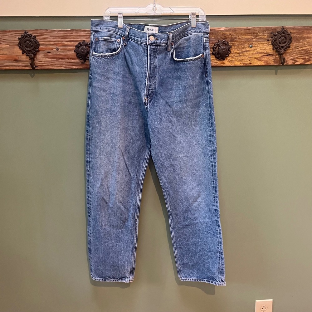 AGOLDE 90's Mid Rise Straight Jeans Blue Denim Size 31 A069-1535